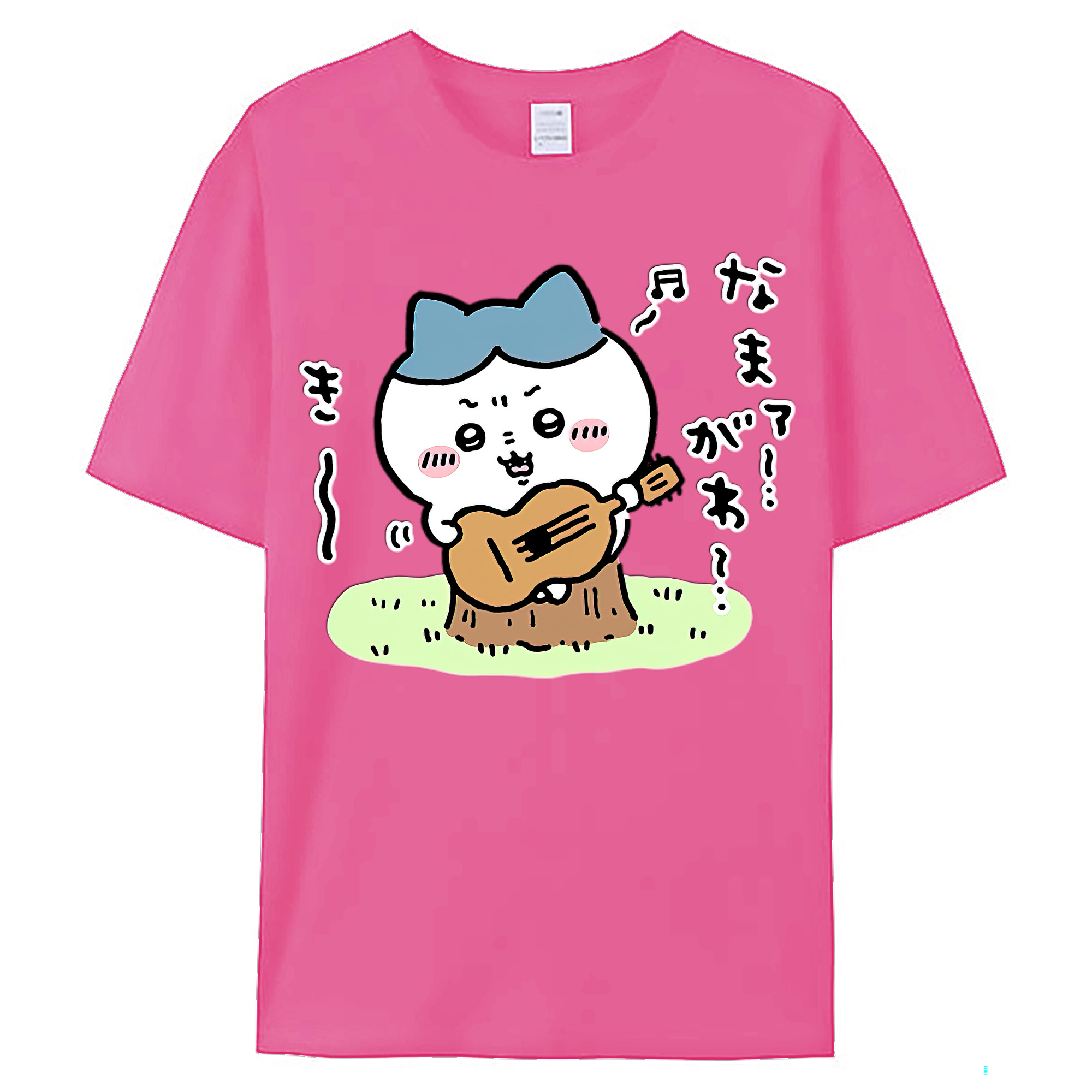 （画像用） ちいかわ ハチワレ Chii-kawa hachiware レディースカジュアルプリントTシャツ（綿100％）